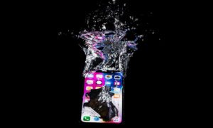 iPhone debaixo de água
