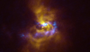 material ao redor da estrela V960, registrado pelo ALMA, poderia originar planetas gigantes