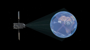 representação artística do satélite meteosat "caçador de raios"