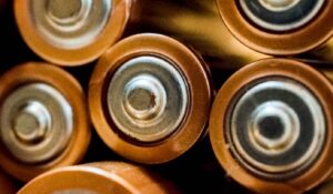 closeup em pilha de baterias