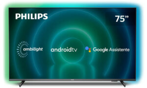 TV 4K de 75” e com sistema Android sai com R$ 1.000 de desconto