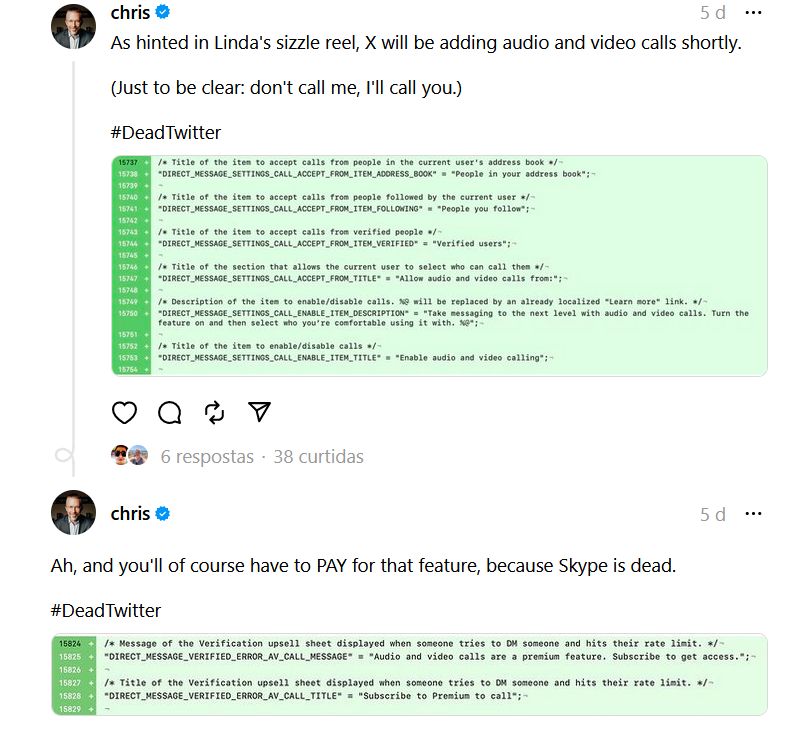Chris Messina mostra código do X/Twitter