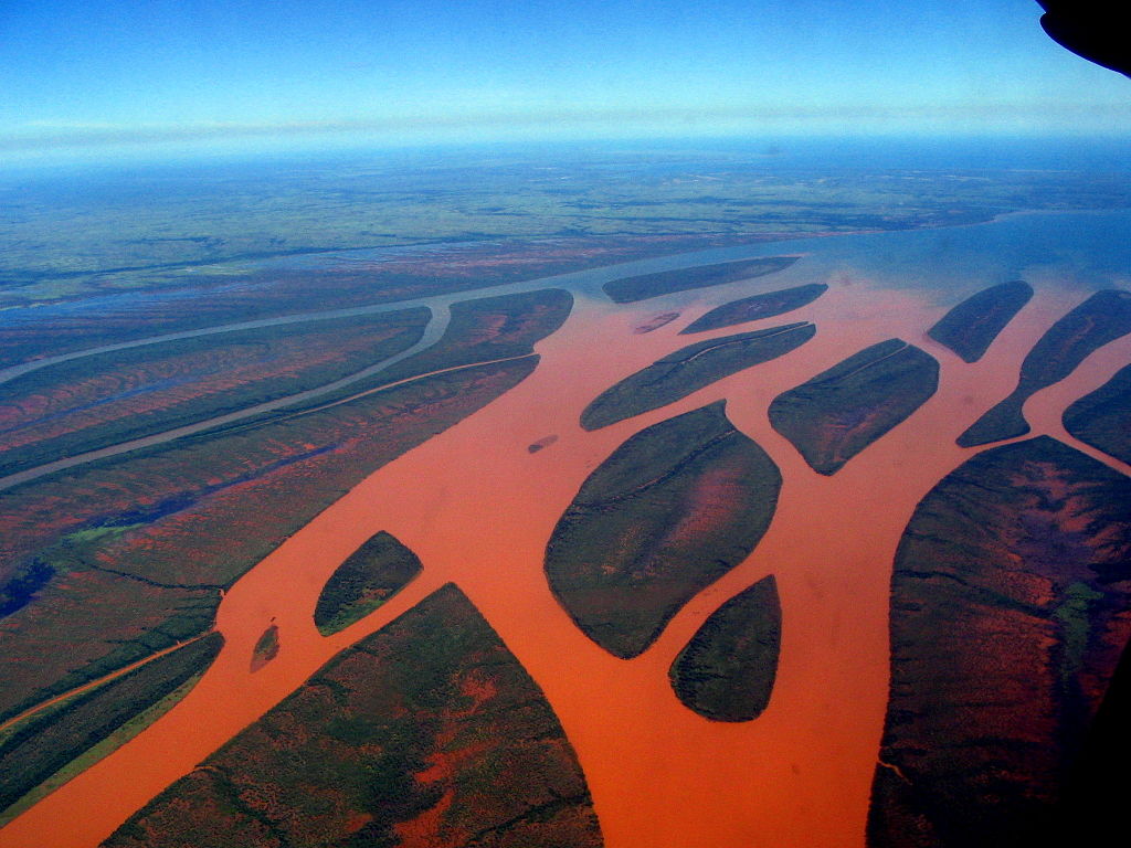 Vista aérea do delta do Rio Betsiboka