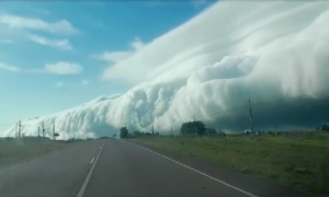 Nuvens gigantes assustam na fronteira do Brasil com o Uruguai, veja vídeo