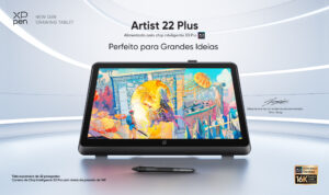 XPPen lança display Artist 22 Plus e caneta X3 Pro Roller com sensibilidade à pressão de 16K
