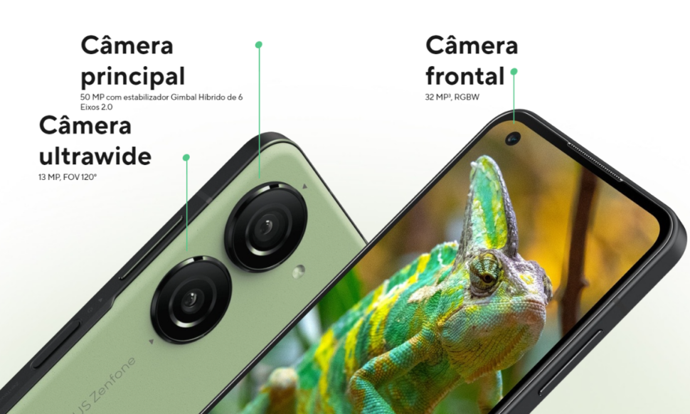 Zenfone 10 possui câmera dupla (Imagem: Divulgação/Asus)