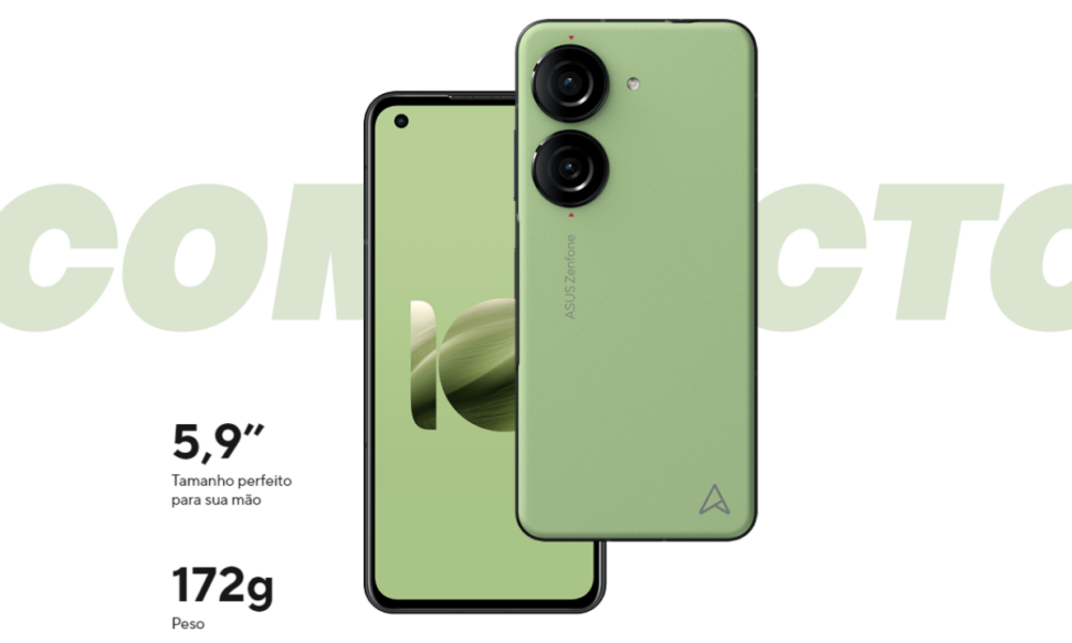 Zenfone 10 é um celular compacto (Imagem: Divulgação/Asus)