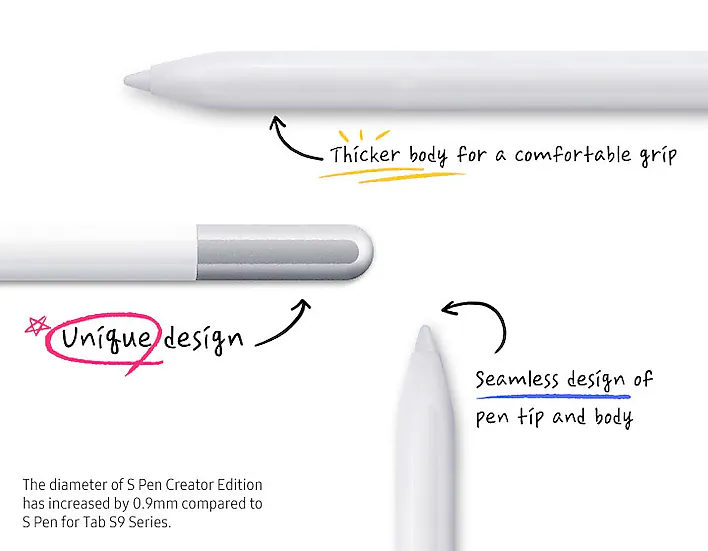 S Pen Creator Edition promete mais conforto aos usuários (Imagem: Divulgação/Samsung)