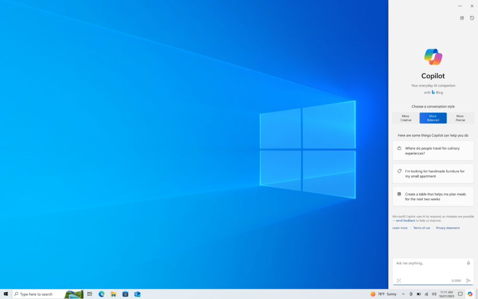 Copilot chega ao Windows 10 (Imagem: Divulgação/Microsoft)