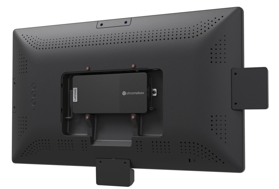 Lenovo fez parceria com a Instorescreen para criar uma tela para acoplar o Chromebox na parte de trás (Imagem: Divulgação/Lenovo)