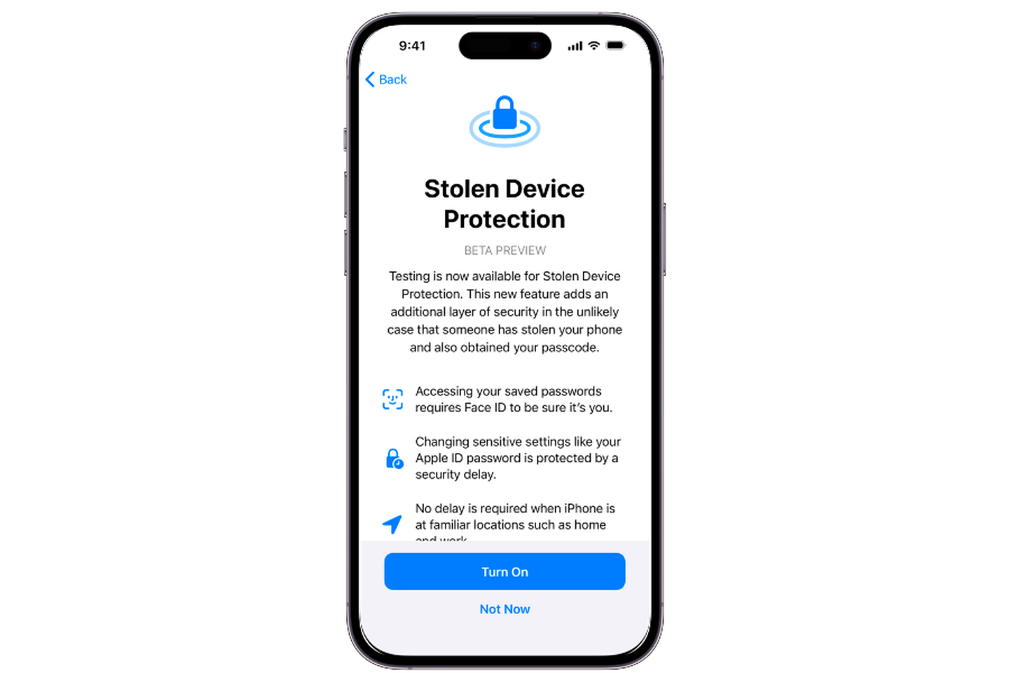 iOS 17.3 terá camada extra para proteger iPhones roubados (Imagem: Reprodução/The Verge)