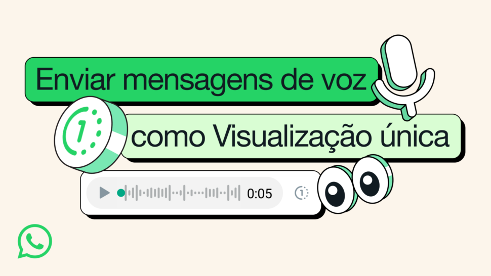 WhatsApp ganha opção para enviar mensagens de voz que expiram após a reprodução (Imagem: Divulgação/Meta)