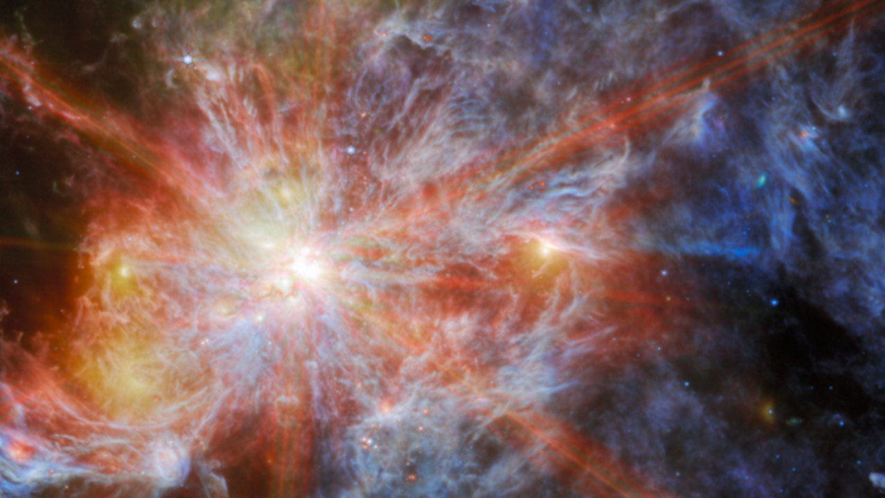 Ultravioleta: James Webb capta gigantesca fábrica de estrelas em galáxia vizinha