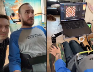 Uma transmissão no X (ex-Twitter) revelou o primeiro usuário do chip da empresa - um homem de 29 anos com paralisia. Assista ao vídeo