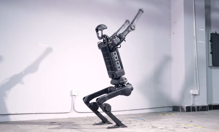 Melhor que (muitos) humanos: robô chinês aprende a dar cambalhota no ar
