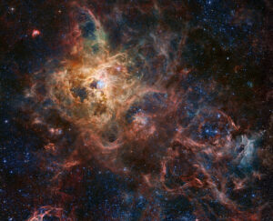 Hubble e James Webb formam imagem em conjunto da "Nébula de Tarântula"