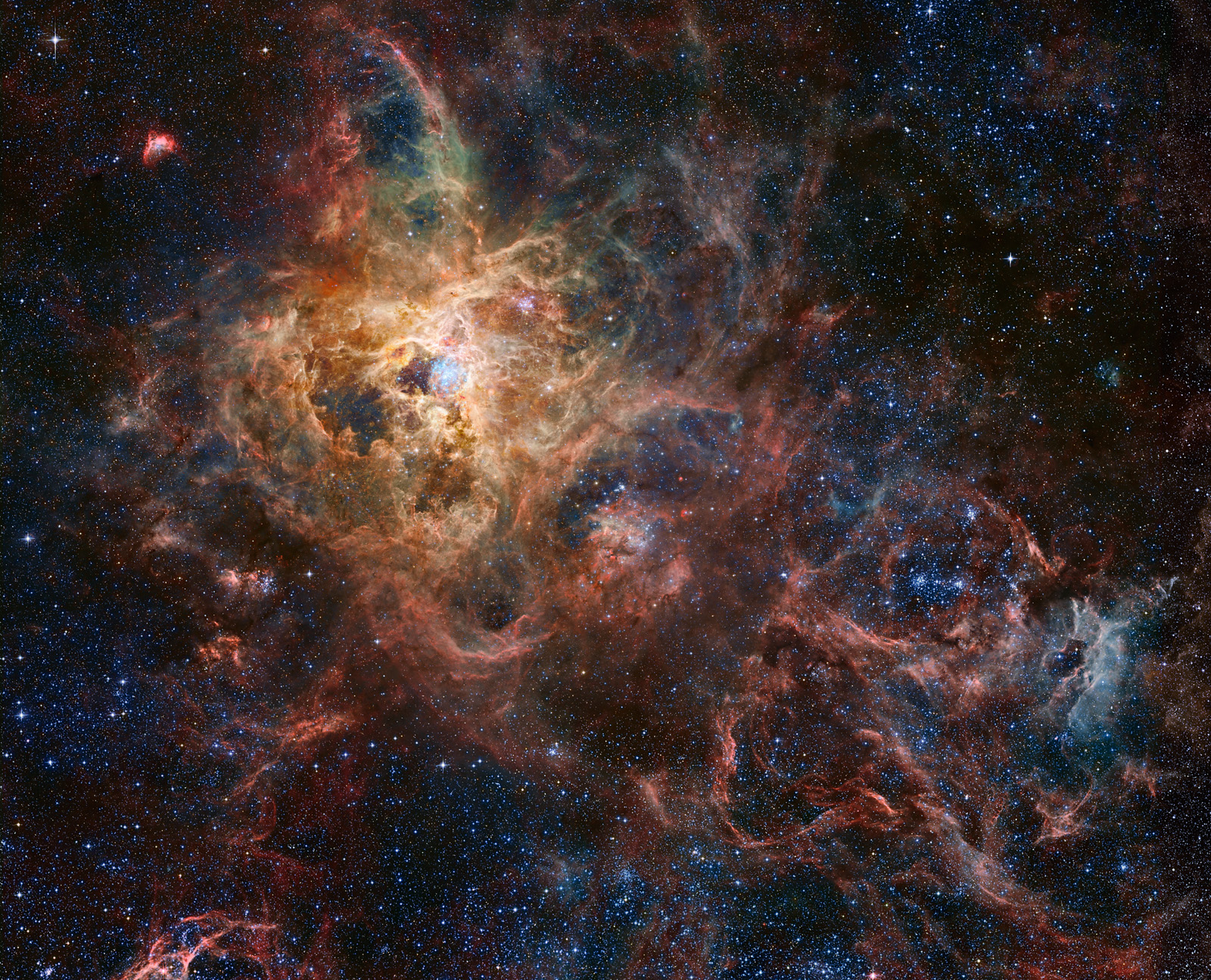 Hubble e James Webb formam imagem em conjunto da "Nébula de Tarântula"