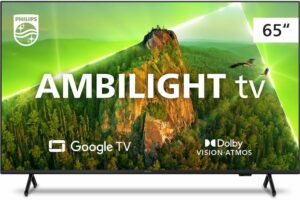 TV grande e com Ambilight: este modelo de 65” sai agora por 10x de R$ 300