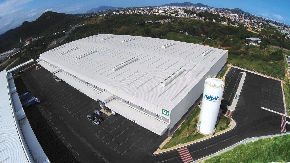 Visão aérea do centro de distribuição do Kabum em Viana, Espírito Santo