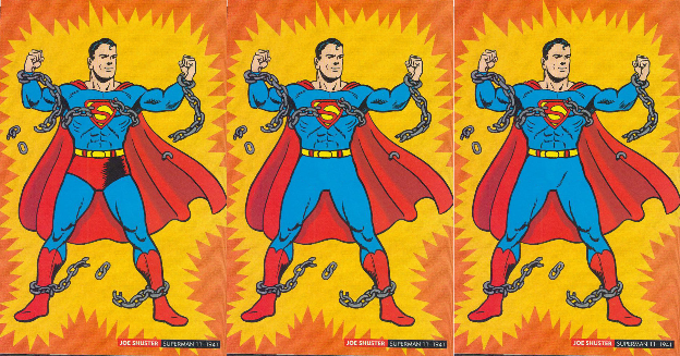 Comparação de como ficaria o Superman sem a cueca vermelha