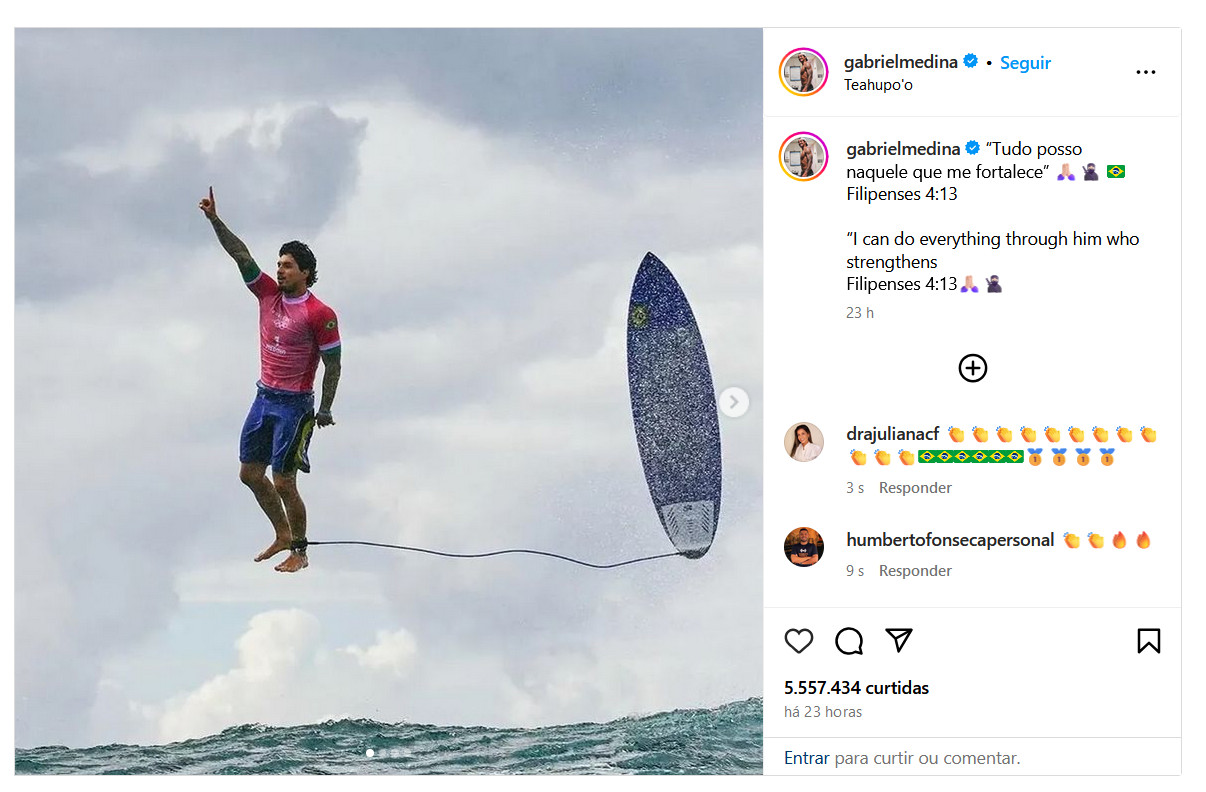 Imagem: Instagram/Gabriel Medina/Jerome Brouillet/Reprodução