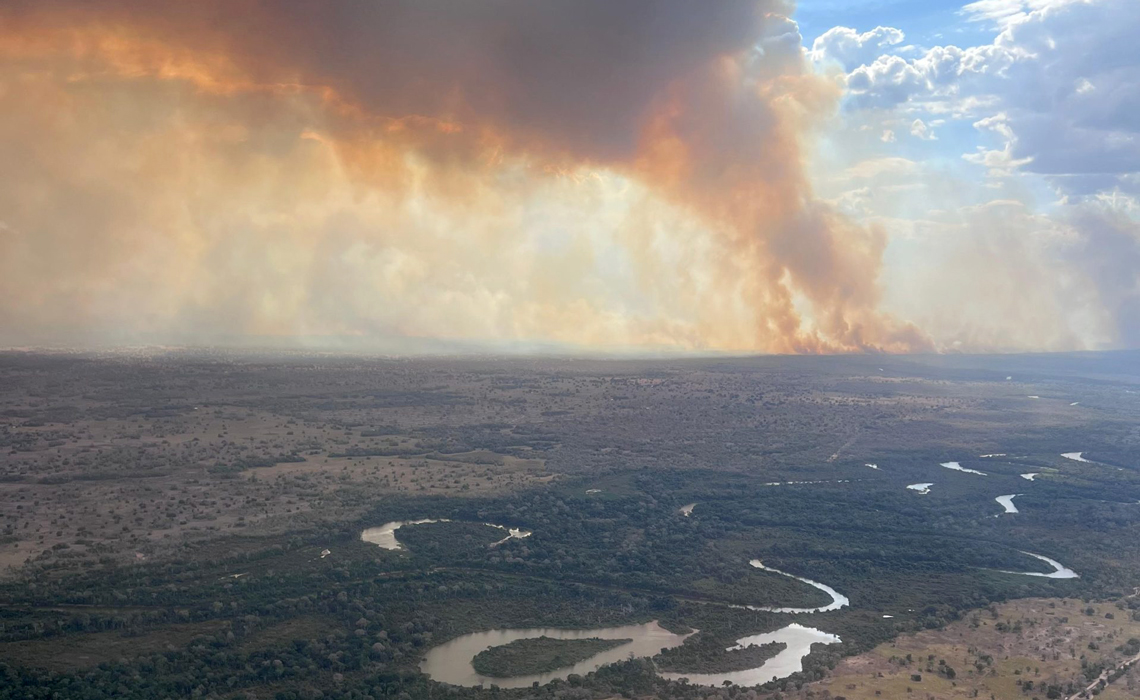 Aquecimento global aumentou em 40% seca e calor durante incêndios de junho no Pantanal