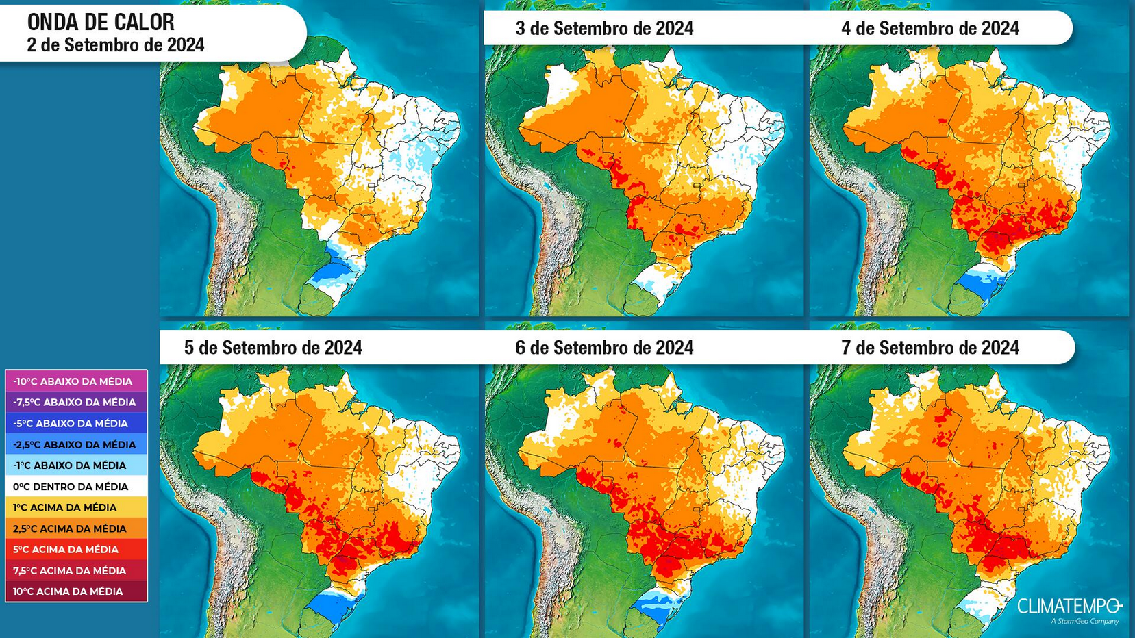 Previsão de onda de calor em setembro, de acordo com o Climatempo