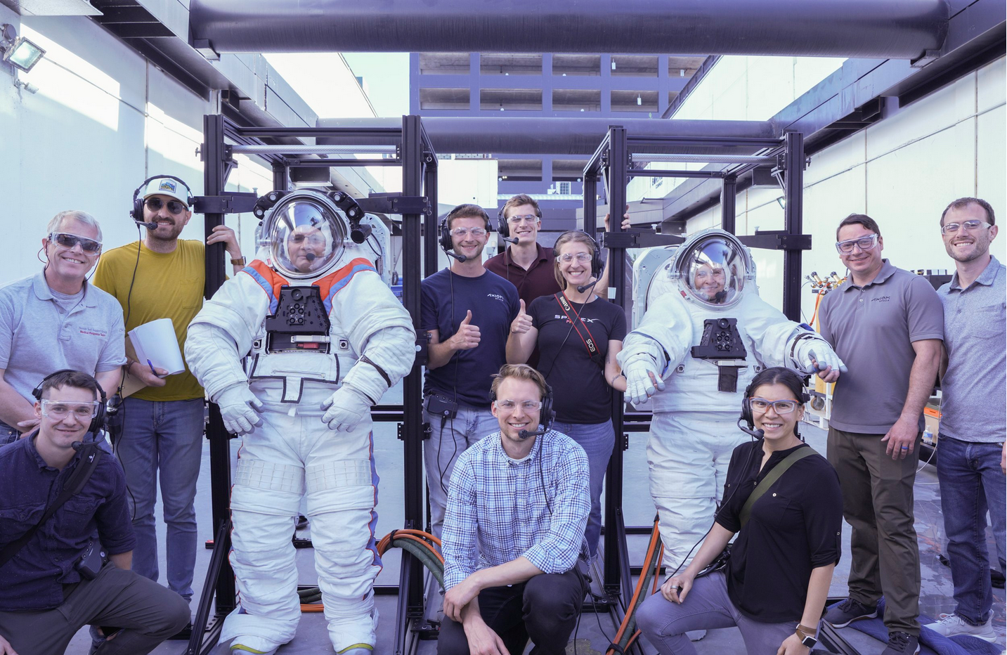 teste dos trajes dos astronautas da missão Artemis 3