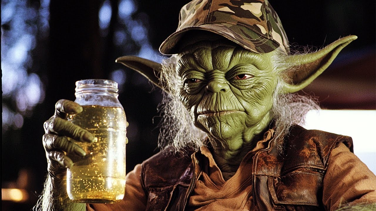 Mestre Yoda em sua versão mais redneck possível. Imagem: YouTube/Reprodução