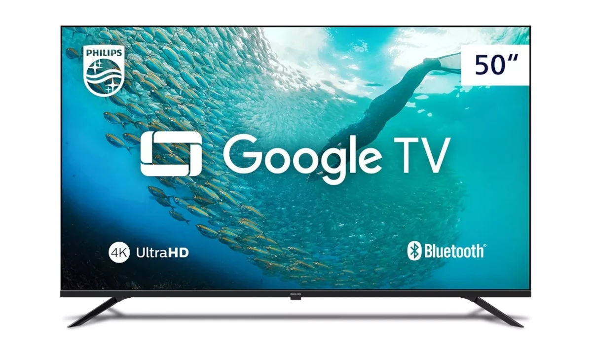 Em 18x: TV Philips com 50″ e sistema Google TV sai 25% OFF